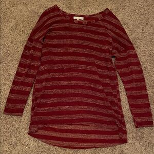 Altar'd State Burgundy Striped Long Sleeve Top women’s medium